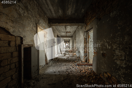 Image of Abandoned corridor in damaged building