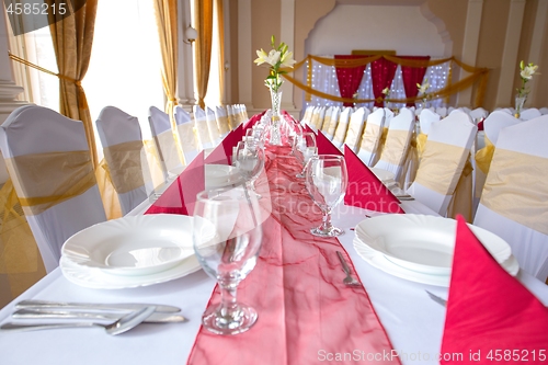 Image of Plates and dishes on dining table