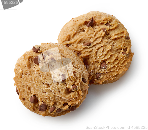 Image of two cookies with chocolate chips