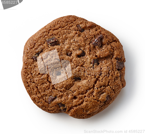 Image of chocolate cookie on white background