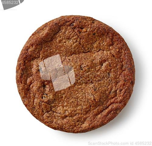 Image of chocolate cookie on white background