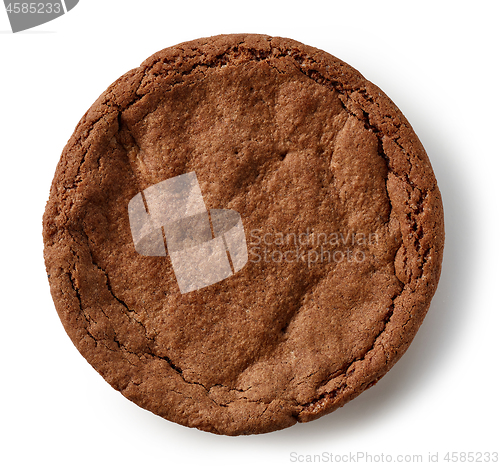 Image of chocolate cookie on white background