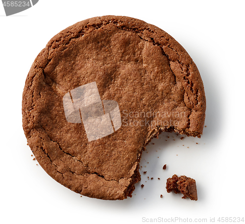 Image of chocolate cookie on white background