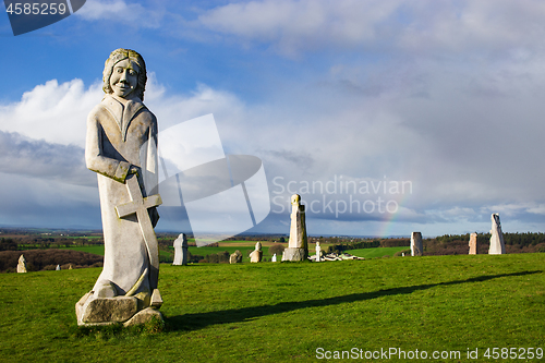 Image of Riom / Riowen and other stone statues in Brittany Valley of the 