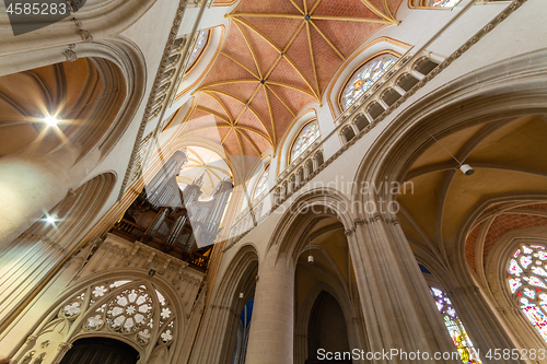 Image of Vew of the organ in Cathedral of Saint Corentin in  Quimper