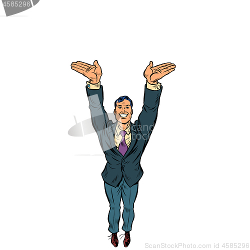 Image of Businessman hands up
