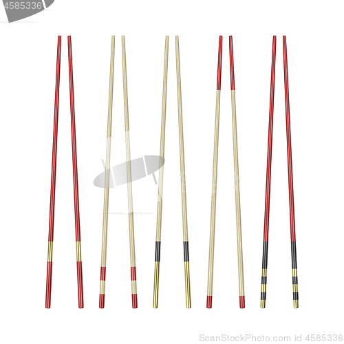 Image of Collection of wooden chopsticks