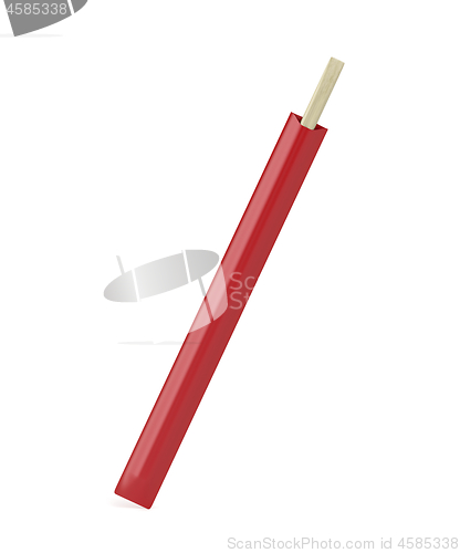 Image of Wood chopsticks with red paper sleeve