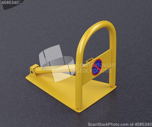 Image of Yellow parking lot barrier