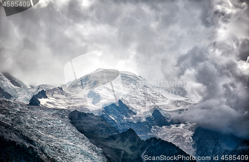 Image of Dramatic view of Mont Blanc mountain, French Alps