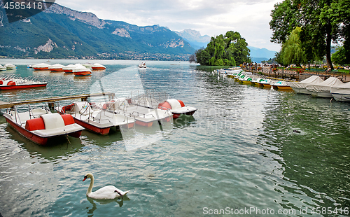 Image of Panoramic view of Lake Annecy in France