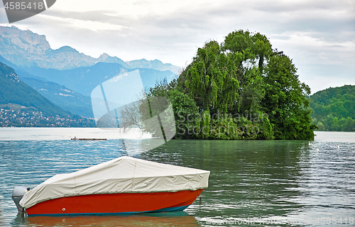 Image of Panoramic view of Lake Annecy in France