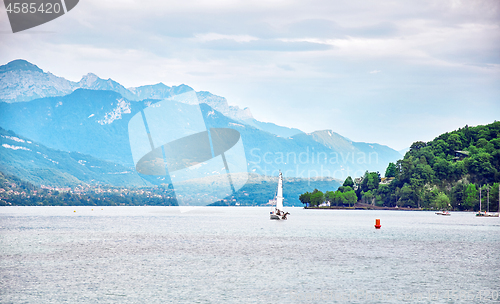 Image of Panoramic view of Lake Annecy in France