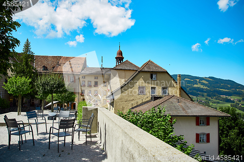 Image of Street cafe in Gruyere, Switzerland