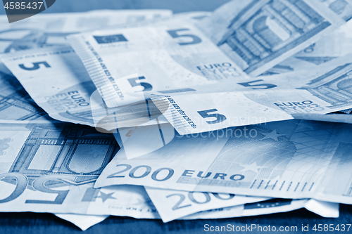 Image of Close-up of Euro banknotes