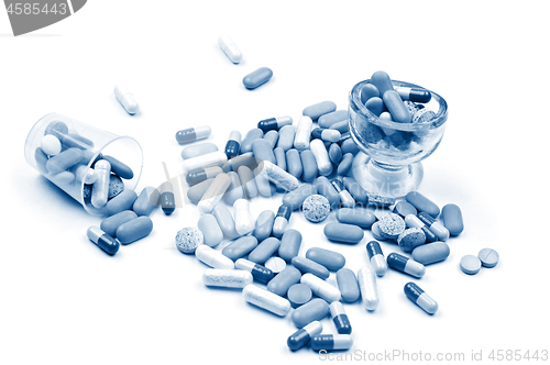 Image of Drugs tablets on white background