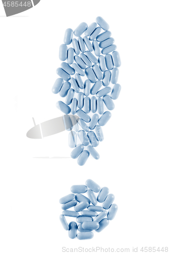 Image of Exclamation mark from pills