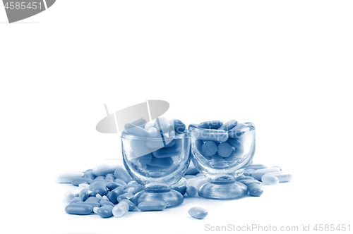 Image of Drugs tablets on white background