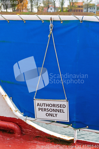 Image of Authorised Personnel Only Boat