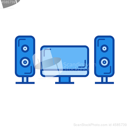 Image of Home cinema line icon.