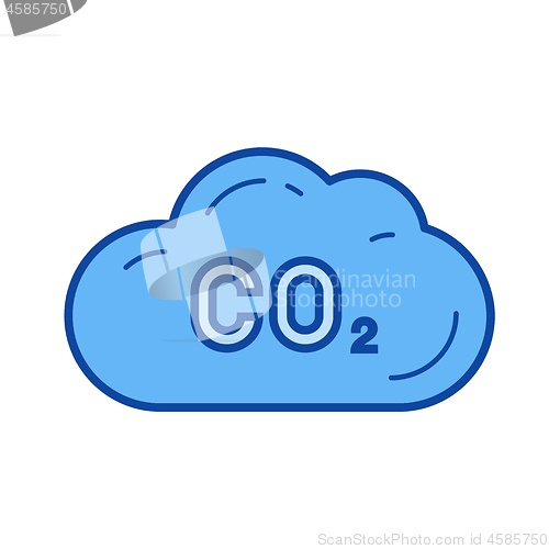 Image of CO2 emission line icon.