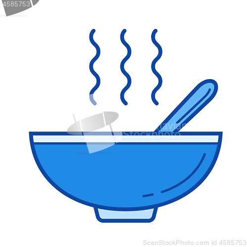 Image of Miso soup line icon.