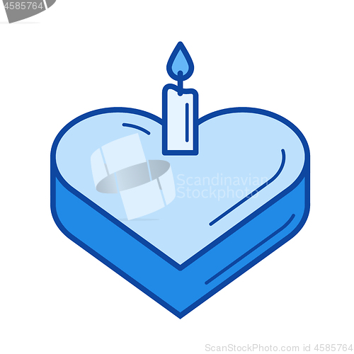 Image of Sweet heart cake line icon.