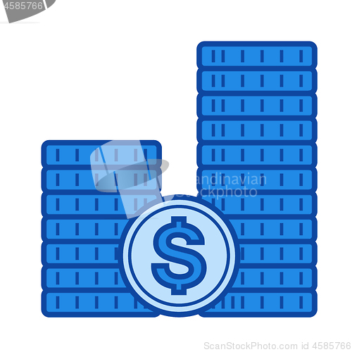 Image of Stack of coins line icon.