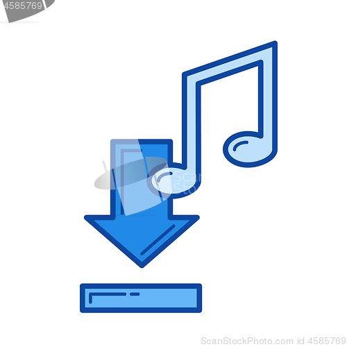 Image of Download music line icon.