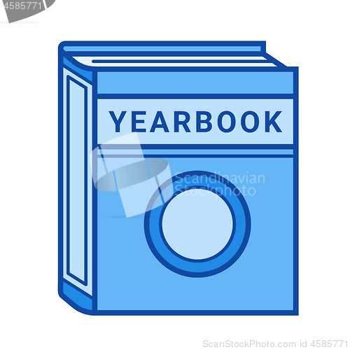 Image of Year book line icon.