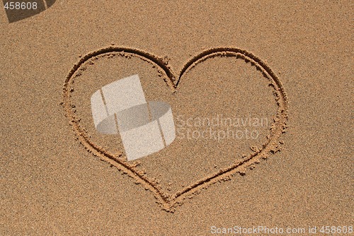 Image of Heart drawing in sand