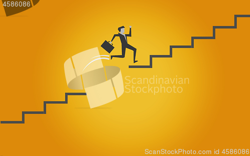 Image of Jumping on stairs to success