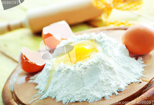 Image of eggs and flour