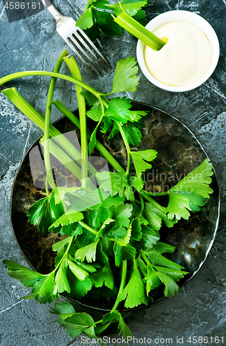 Image of celery with sauce