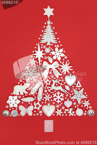 Image of Abstract Christmas Tree with Bauble Decorations