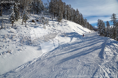 Image of Skiing slopes from the top