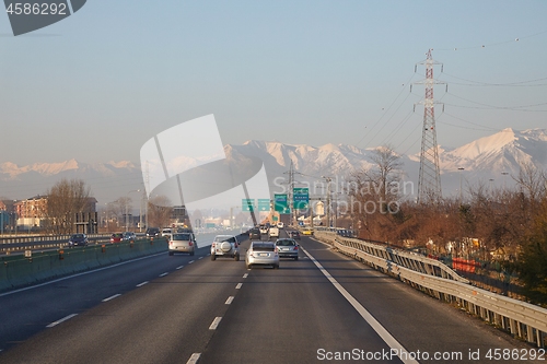 Image of Highway in Italy, passing close to Torino