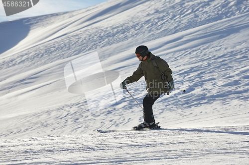 Image of Skiing in the winter snowy slopes