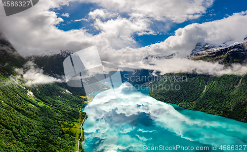 Image of lovatnet lake Beautiful Nature Norway.