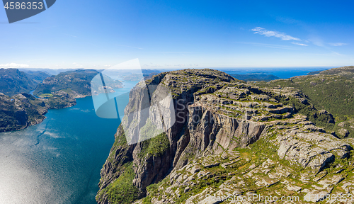 Image of Pulpit Rock Preikestolen Beautiful Nature Norway