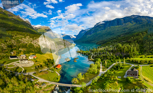 Image of lovatnet lake Beautiful Nature Norway.