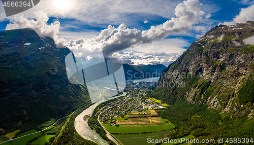 Image of Village of Sunndalsora lies at the mouth of the river Driva at t