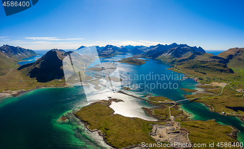 Image of Fredvang Bridges Panorama Lofoten islands