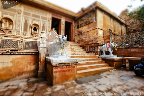 Image of Tilt shift lens - Laxminath temple of Jaisalmer, dedicated to th