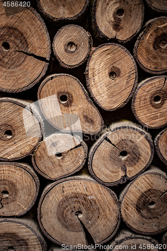 Image of Wooden natural logs as background