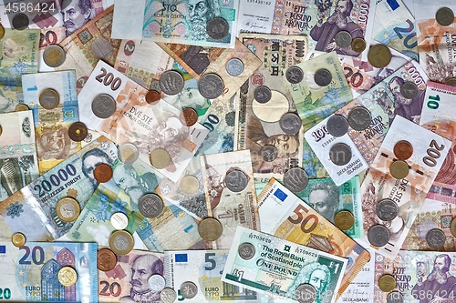 Image of Money Banknotes and Coins From Many Countries