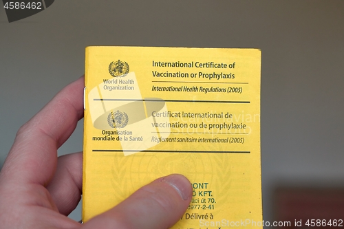 Image of Vaccination certificate shown at immigration control