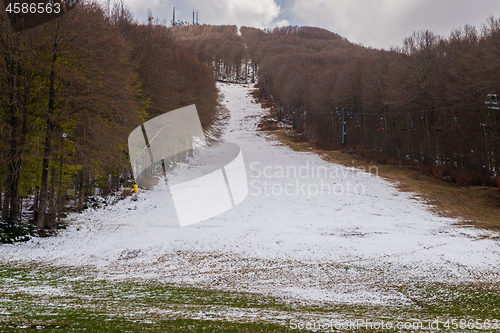 Image of Ski slope with little snow