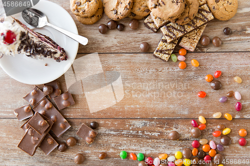 Image of close up of different sweets on table