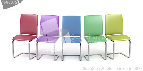 Image of Colorful dining chairs